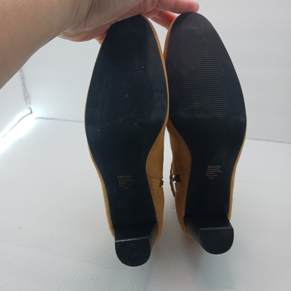 10W AJ Valenci Womens Booties Tan Leather Suede Removable Strap Boho - Picture 8 of 12